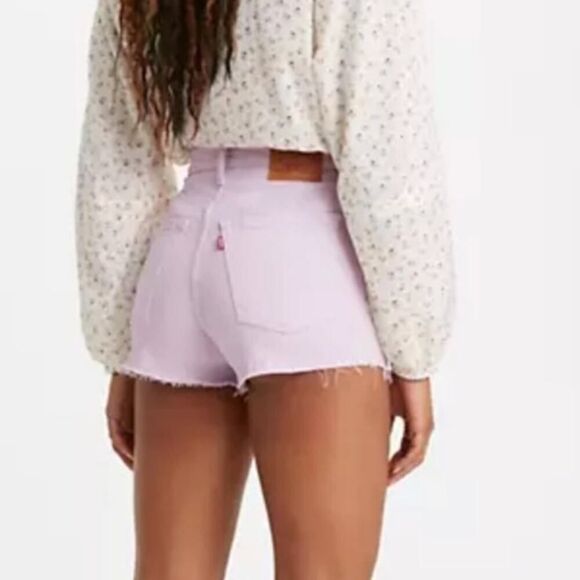 Levi's Light Purple Lavender Ribcage Shorts Size 29 - Picture 1 of 7